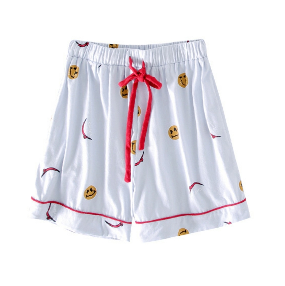 Smiley Face Pattern Cotton Pajama Set